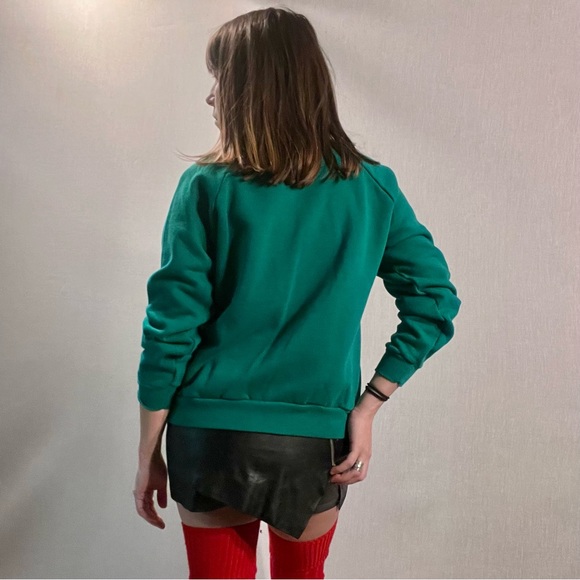 Vintage green Santa crew neck sweatshirt, M. - Picture 3 of 4